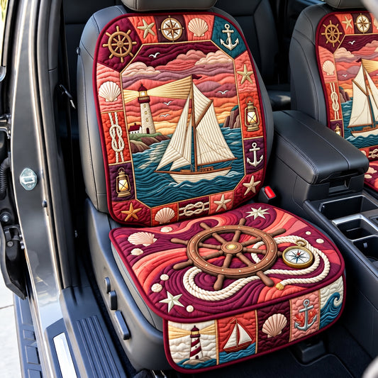 Sunset Sailing Harbor Quilted Car Seat Protector GFTOPND3355