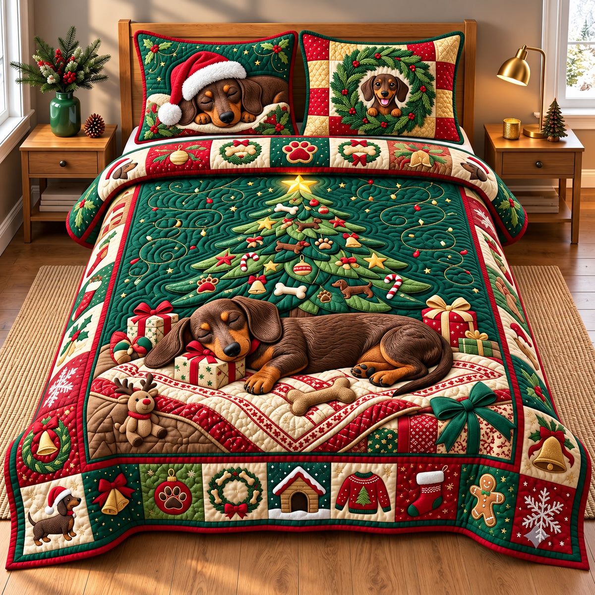 Sleeping Weenie 3-Piece Quilted Bedding Set GFTOPND3378