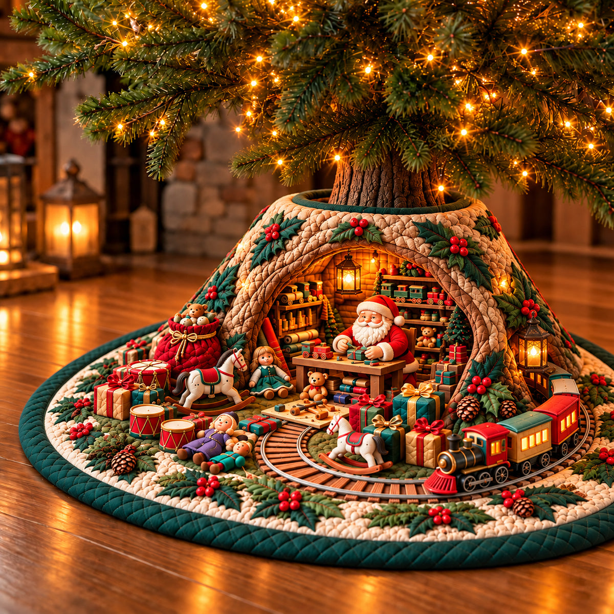 Toy Workshop Quilted Tree Skirt GFTOPND3392
