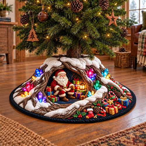 Crystal Christmas Cave Quilted Tree Skirt GFTOPND3393