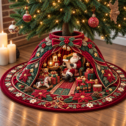 Santa Red Velvet Kingdom Quilted Tree Skirt GFTOPND3395
