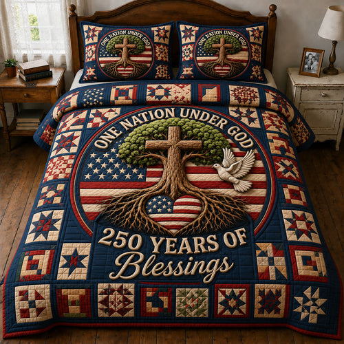 Heritage Patch 3-Piece Quilted Bedding Set GFTOPND34