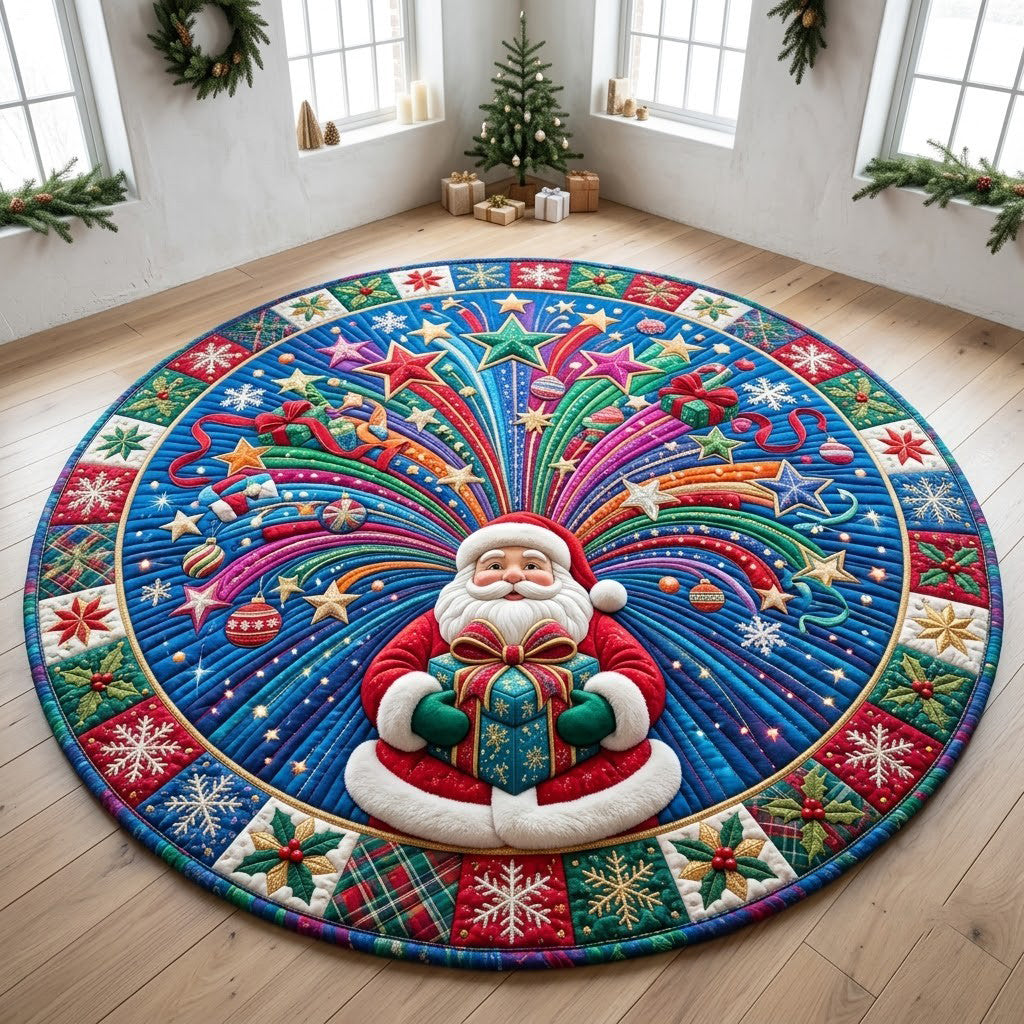Santa Starburst Quilted Round Mat GFTOPND3420