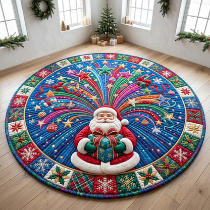 Santa Starburst Quilted Round Mat GFTOPND3420