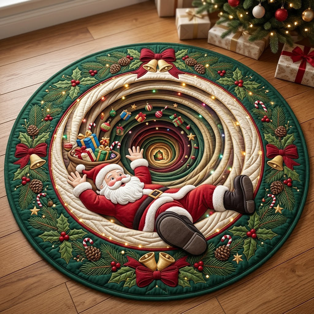 Santa Vortex Quilted Round Mat GFTOPND3423