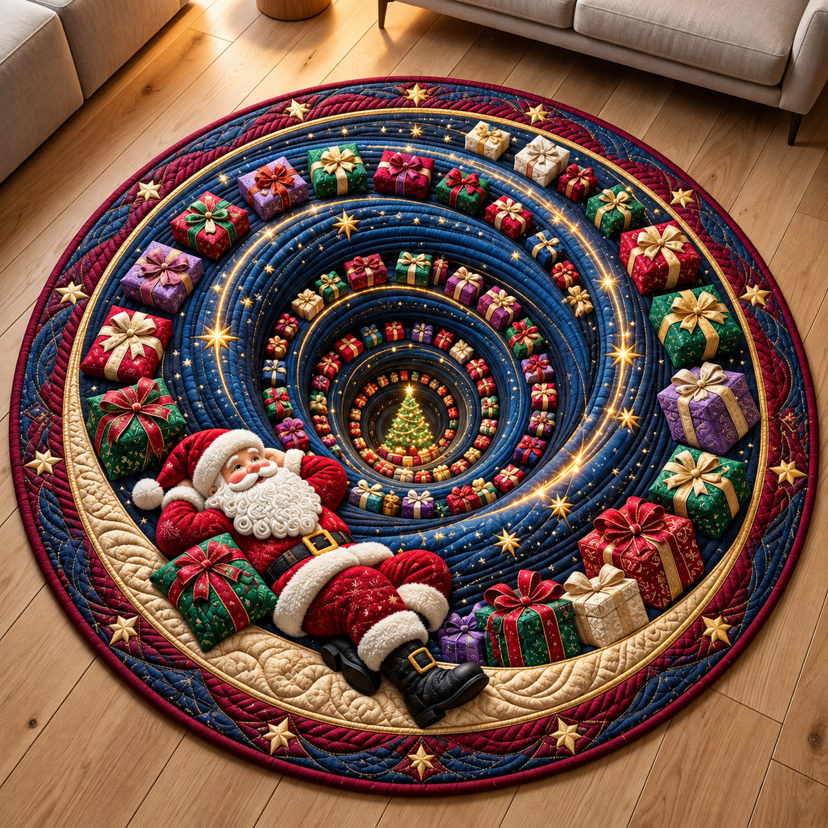 Christmas Vortex Quilted Round Mat GFTOPND3424