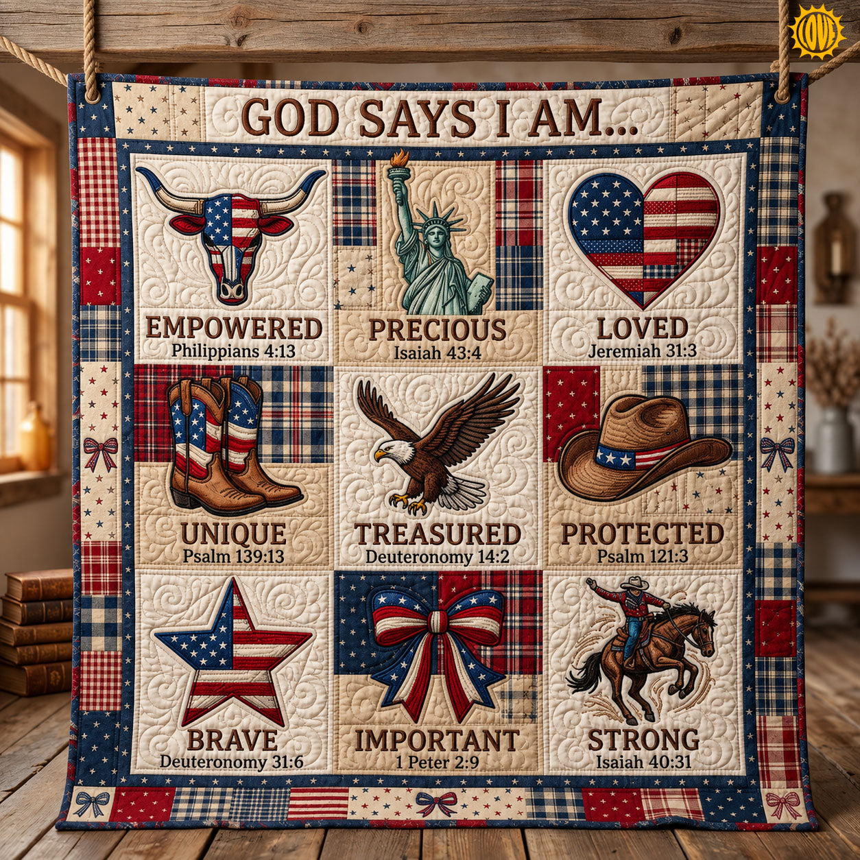 God Says I Am Quilted Blanket GFTOPND343