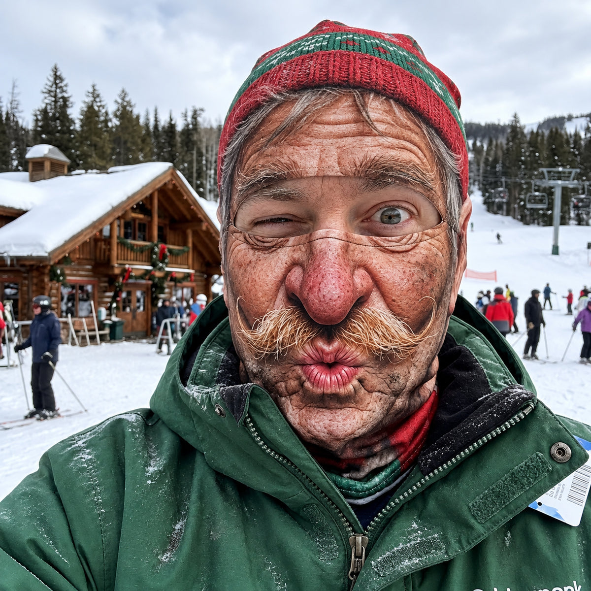 Skiing Funny Face Mask GFTOPND3476