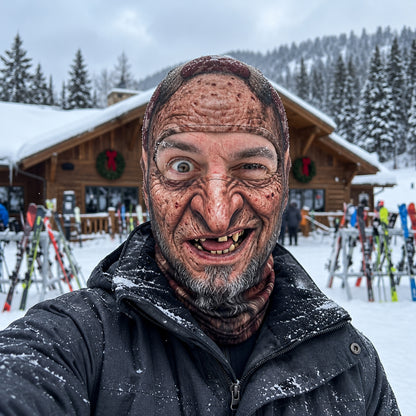Skiing Funny Face Mask GFTOPND3476