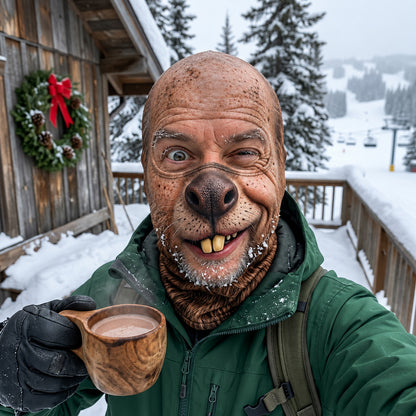 Skiing Funny Face Mask GFTOPND3476