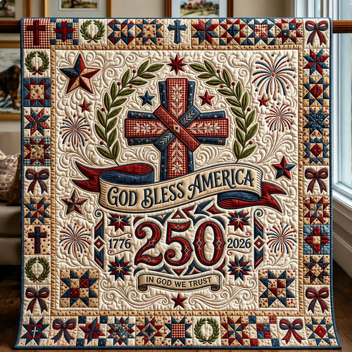 God Bless America Quilted Blanket GFTOPND345