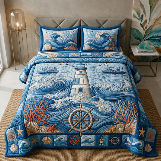 Beacon Of Hope 3-Piece Quilted Bedding Set GFTOPND349