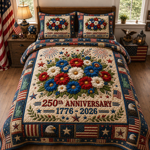 Heritage Patch 3-Piece Quilted Bedding Set GFTOPND35