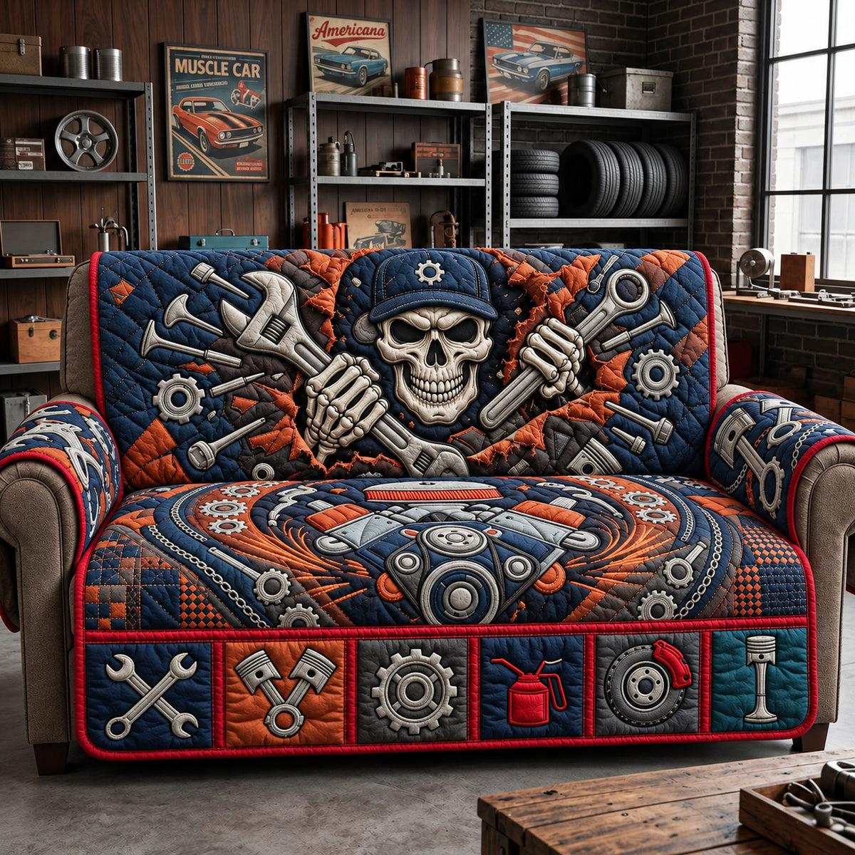 I Can Fix It Quilted Sofa Cover GFTOPND3506