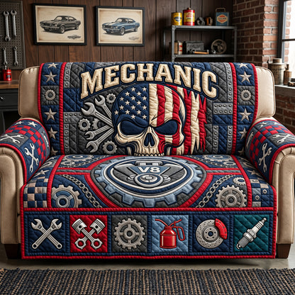 Patriot Mechanic Quilted Sofa Cover GFTOPND3542