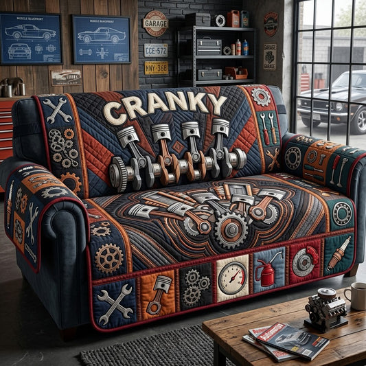 Cranky Mechanic Quilted Sofa Cover GFTOPND3544