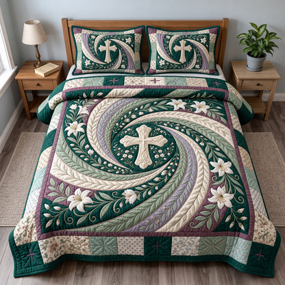 Garden Of Faith 3-Piece Quilted Bedding Set GFTOPND3558