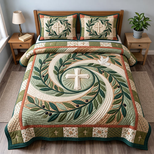 Olive Branch Covenant 3-Piece Quilted Bedding Set GFTOPND3560
