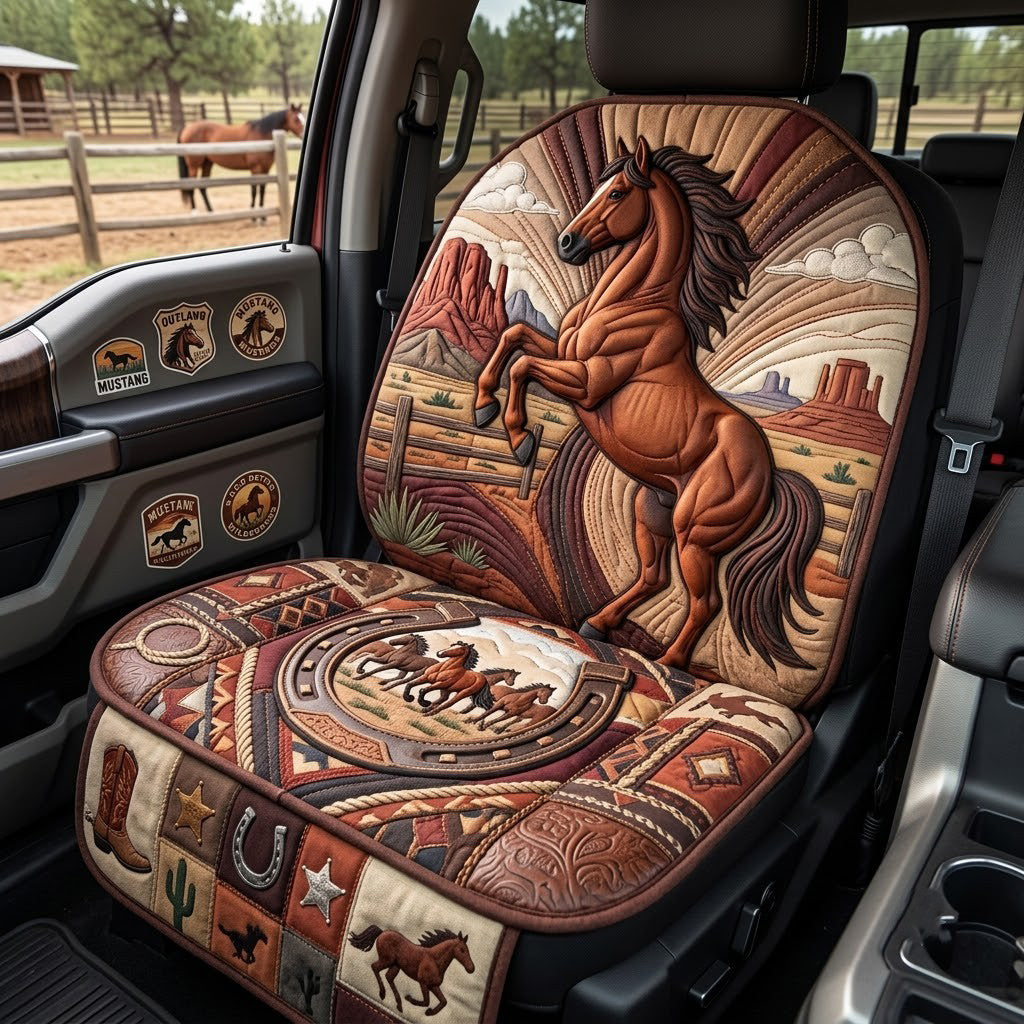 Outlaw Mustang Quilted Car Seat Protector GFTOPND3577