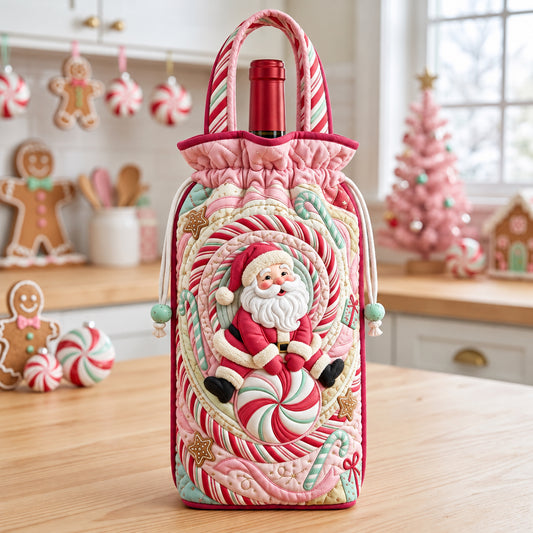 Candy Cane Wonderland Quilted Bottle Carrier Bag GFTOPND3582