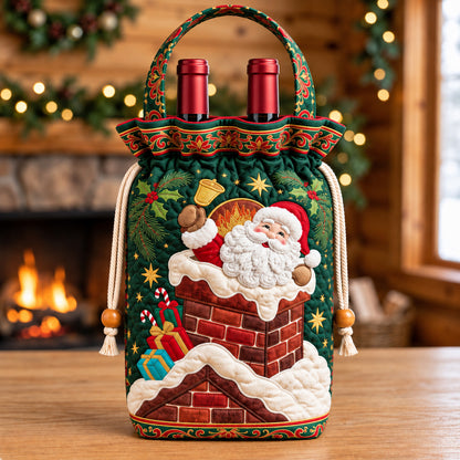 Santa Snowy Chimney Quilted Bottle Carrier Bag GFTOPND3586