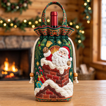 Santa Snowy Chimney Quilted Bottle Carrier Bag GFTOPND3586