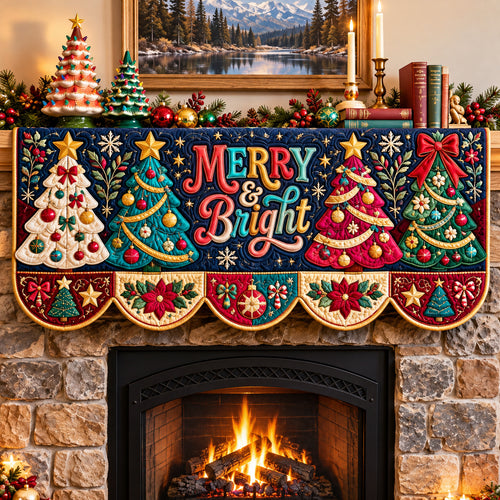Merry And Bright Quilted Mantel Scarf GFTOPND3588