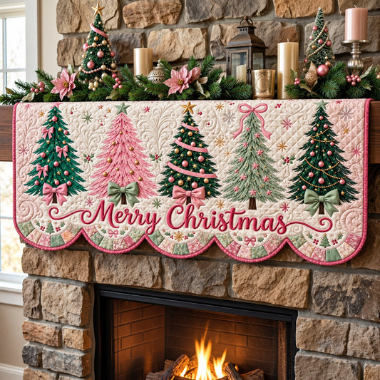 Merry Christmas Quilted Mantel Scarf GFTOPND3593