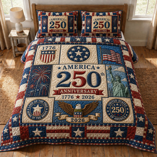Heritage Patch 3-Piece Quilted Bedding Set GFTOPND36