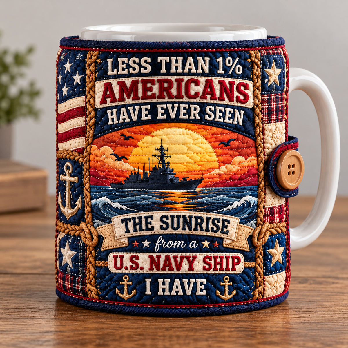 Proud Navy Veteran Quilted Mug Cozy GFTOPND3608