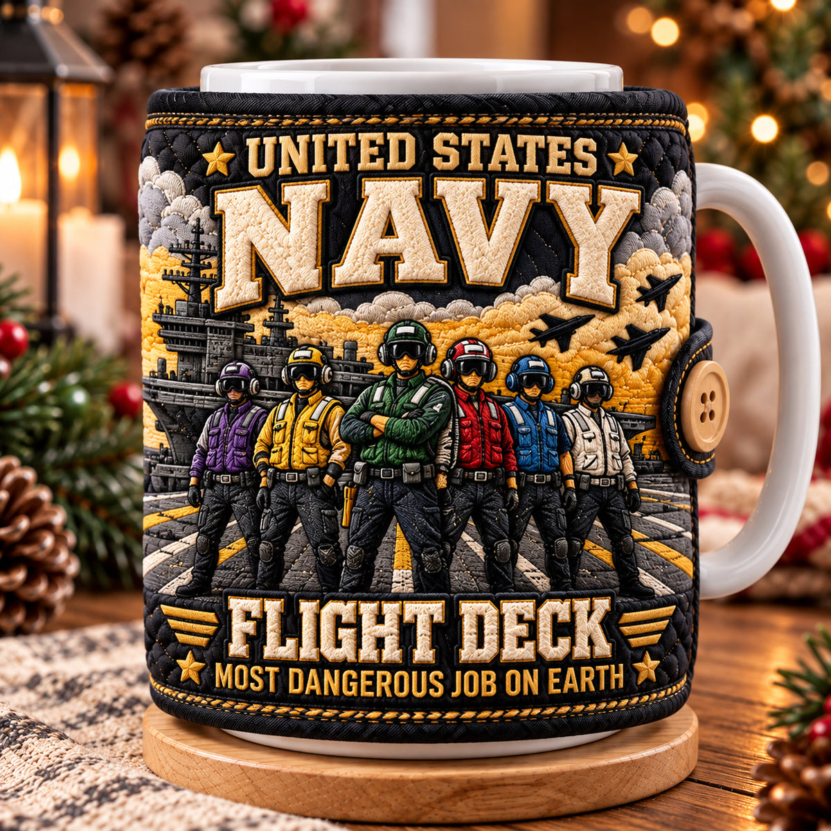 Proud Navy Veteran Quilted Mug Cozy GFTOPND3612