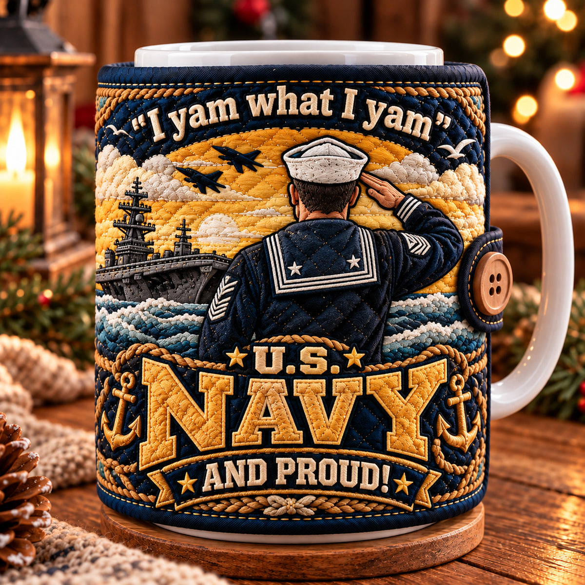 Proud Navy Veteran Quilted Mug Cozy GFTOPND3613