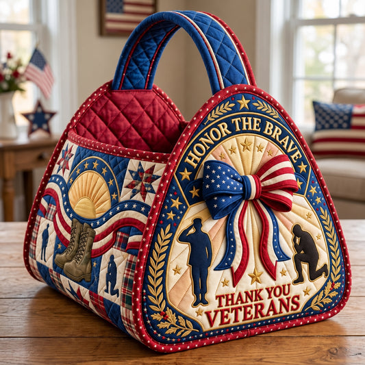 Honor The Brave Christmas Quilted Basket GFTOPND3617
