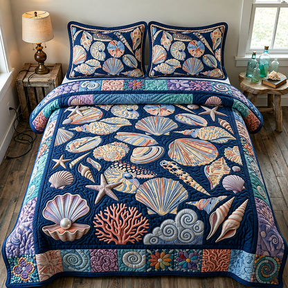 Ocean Creatures 3-Piece Quilted Bedding Set GFTOPND363