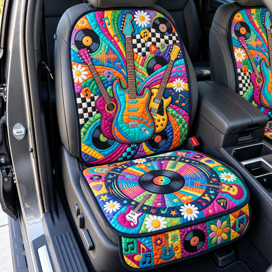 Psychedelic Guitar Garden Quilted Car Seat Protector GFTOPND3669