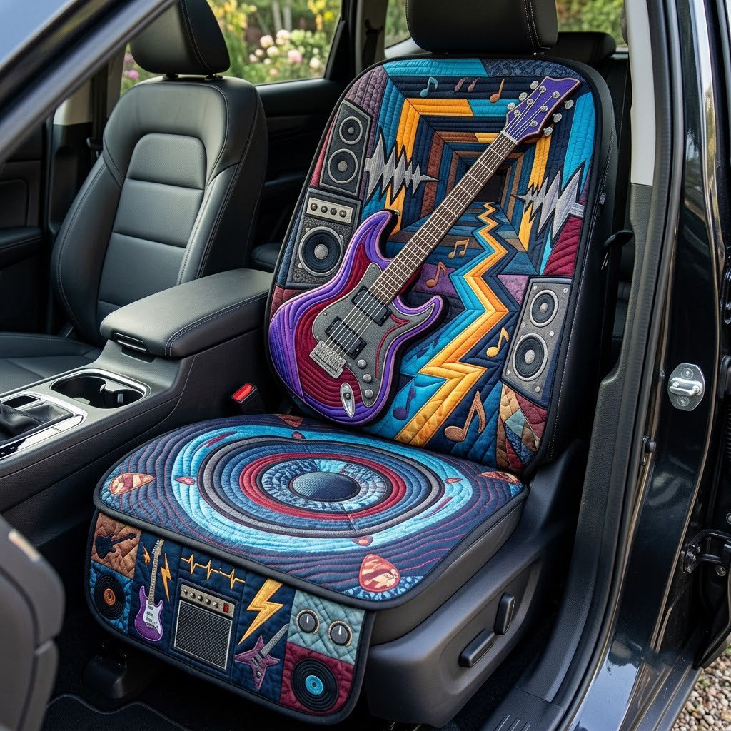 Electric Guitar Highway Quilted Car Seat Protector GFTOPND3673