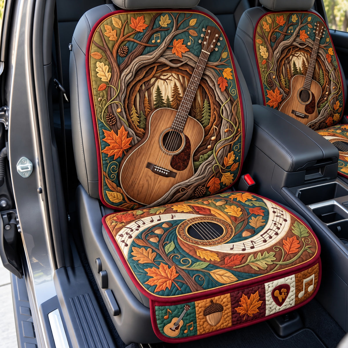 Guitar Autumn Forest Quilted Car Seat Protector GFTOPND3674