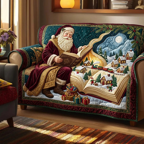 Storybook Santa Quilted Sofa Cover GFTOPND3675