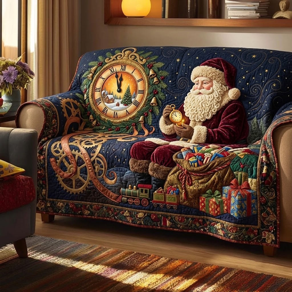 Midnight Santa Quilted Sofa Cover GFTOPND3676