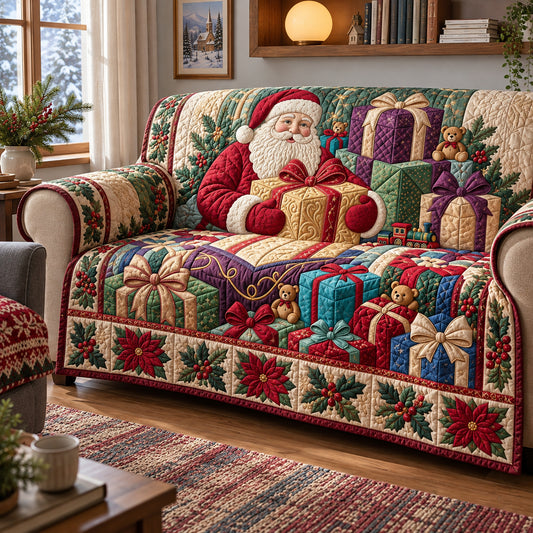 Christmas Santa Quilted Sofa Cover GFTOPND3678