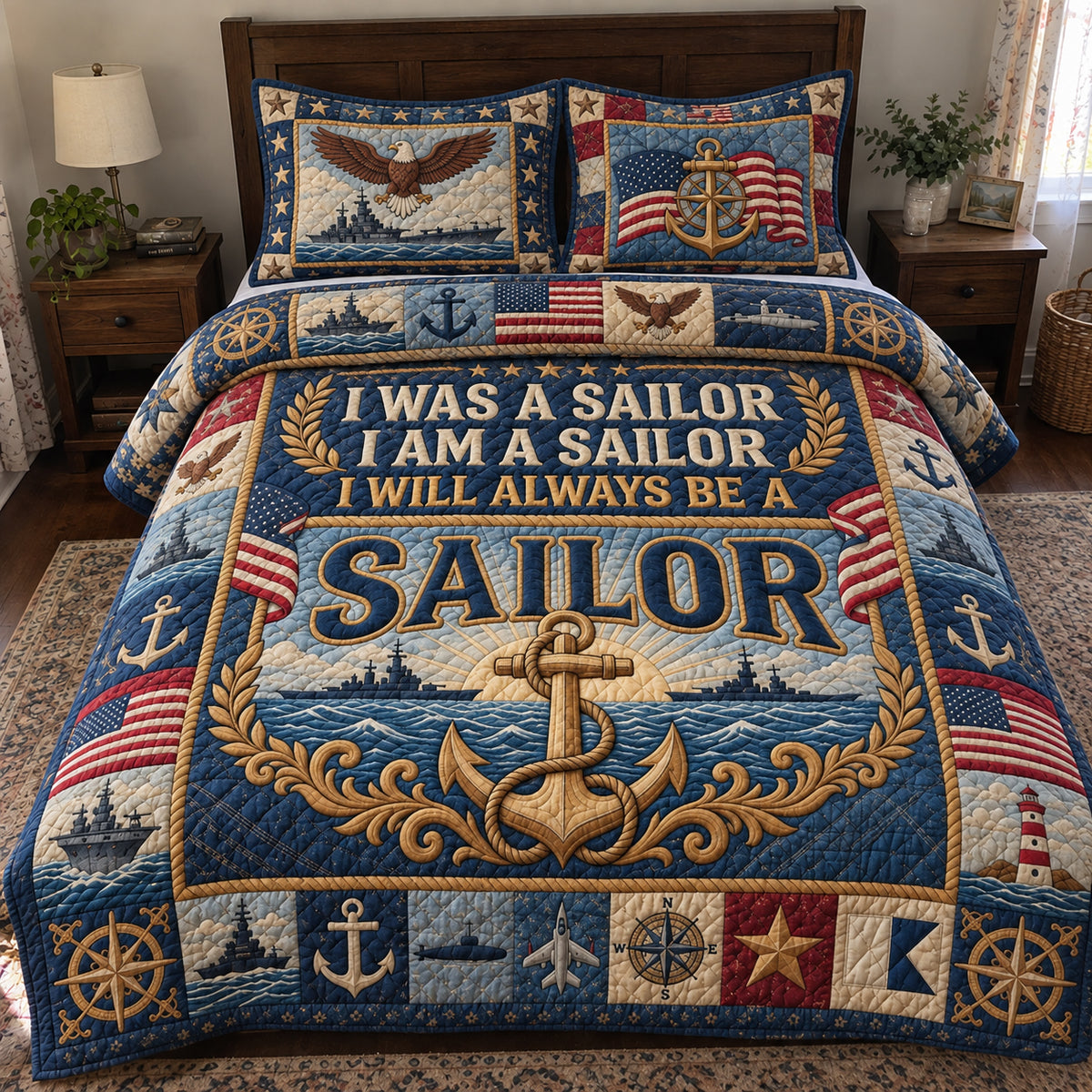 Proud Veteran 3-Piece Quilted Bedding Set GFTOPND3682