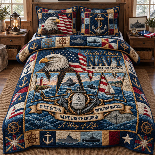 Proud Veteran 3-Piece Quilted Bedding Set GFTOPND3683