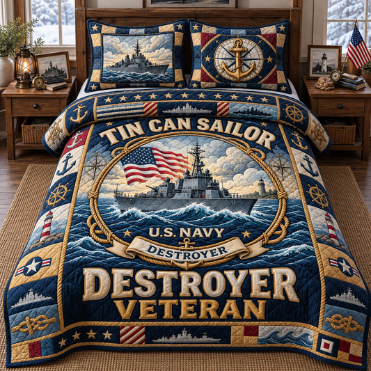 Proud Veteran 3-Piece Quilted Bedding Set GFTOPND3686