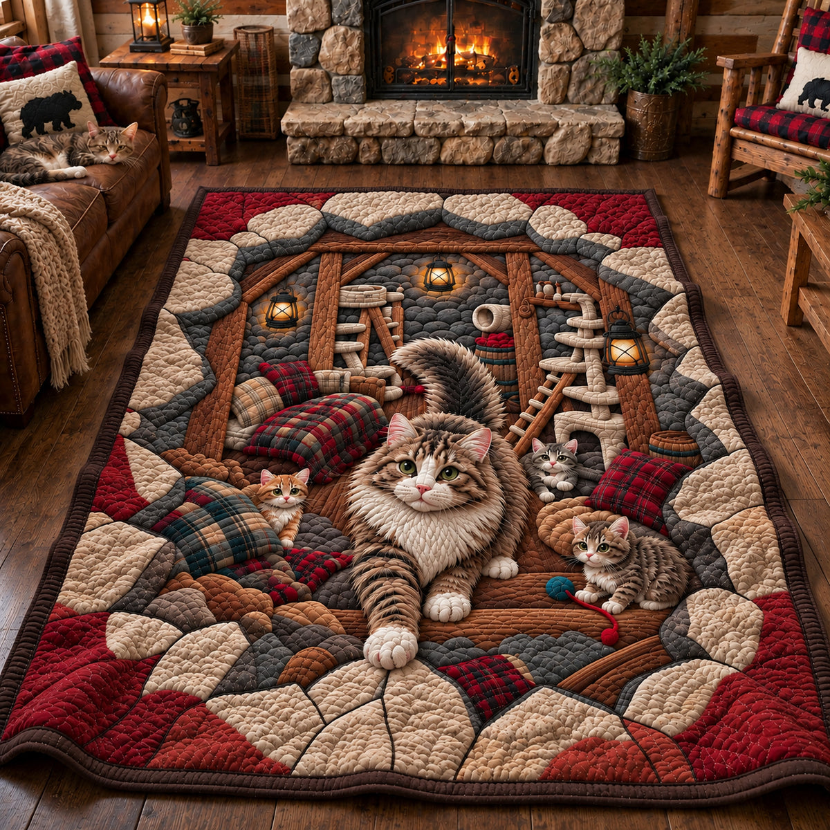 Cats Cracked Floor Area Rug GFTOPND3691