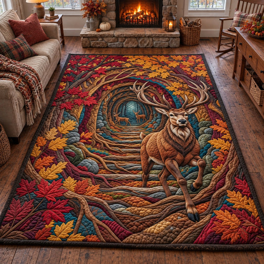 Deer Autumn Tunnel Area Rug GFTOPND3695
