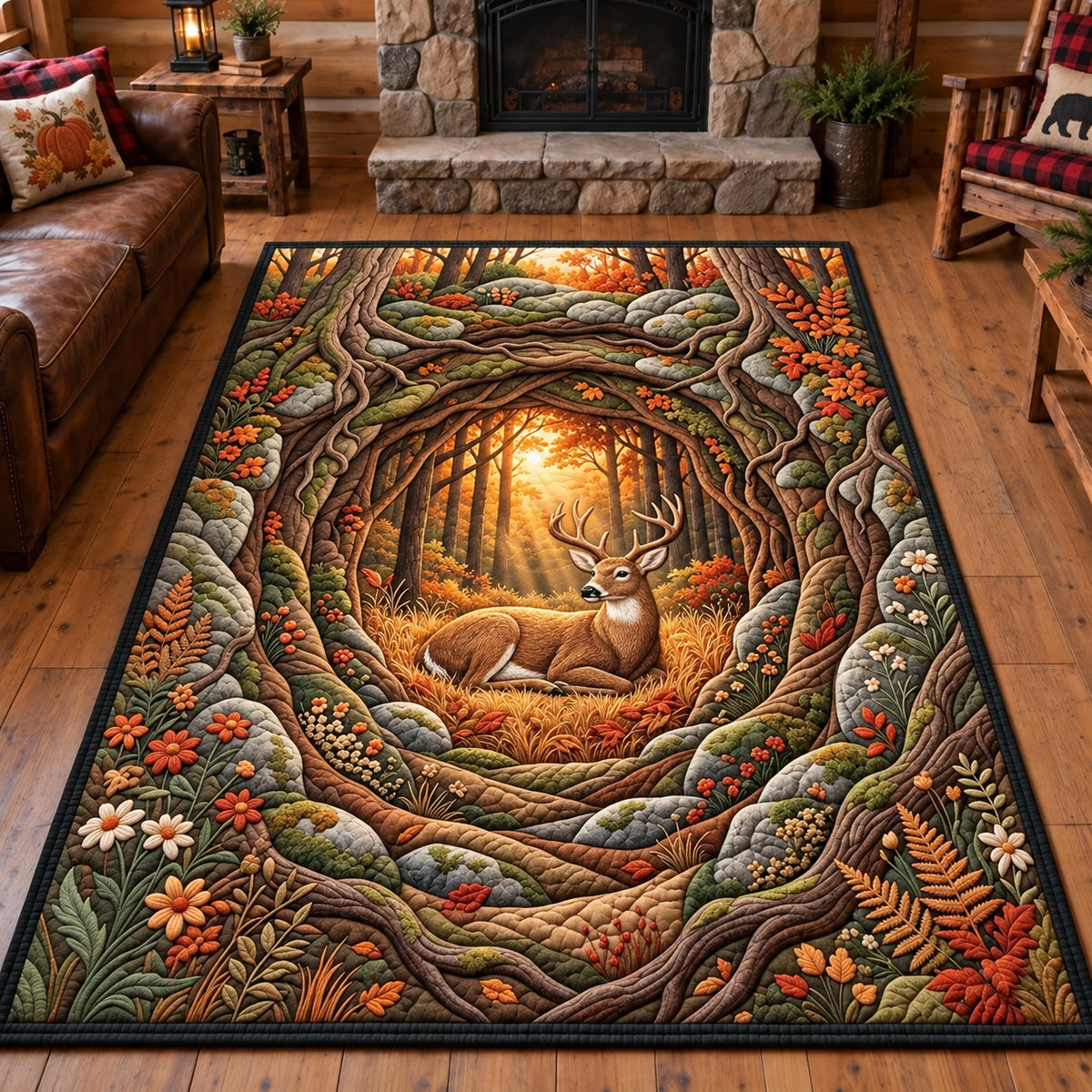 Deer Sunset Hollow Area Rug GFTOPND3699