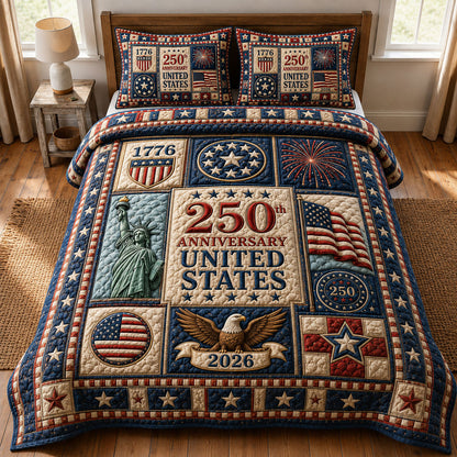 Heritage Patch 3-Piece Quilted Bedding Set GFTOPND37