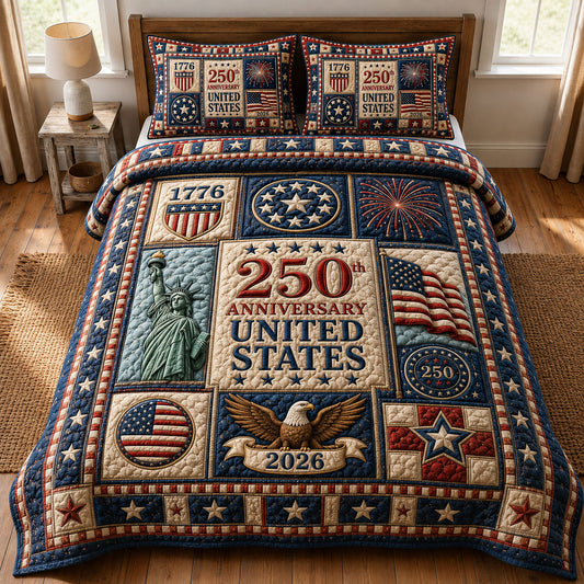 Heritage Patch 3-Piece Quilted Bedding Set GFTOPND37