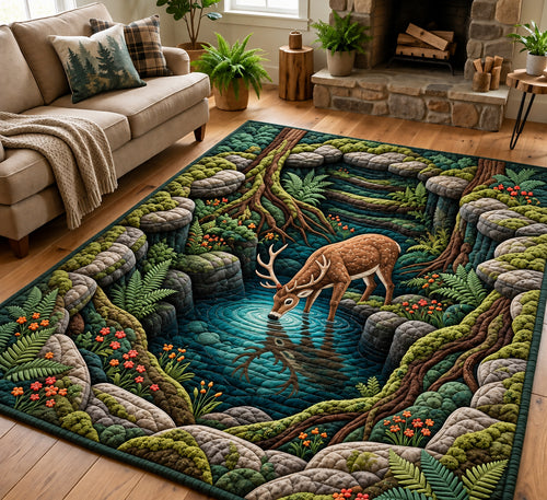 Deer Hidden Forest Area Rug GFTOPND3700