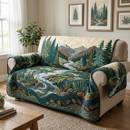 Woodland River Gorge Quilted Sofa Cover GFTOPND3704